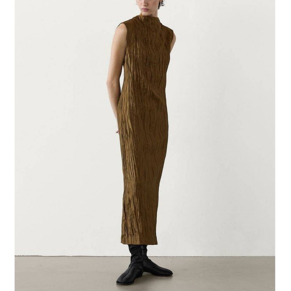 Massimo Dutti Sleeveless Halter Neck MIDI Dress - Picture 10 of 10